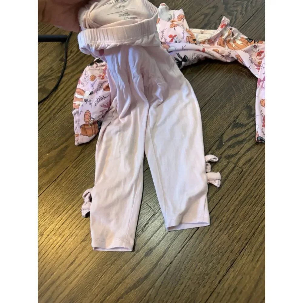 Posh Peanut 2 Piece Pink Pumpkin Baby Girl Set Bamboo 18-24 Months
